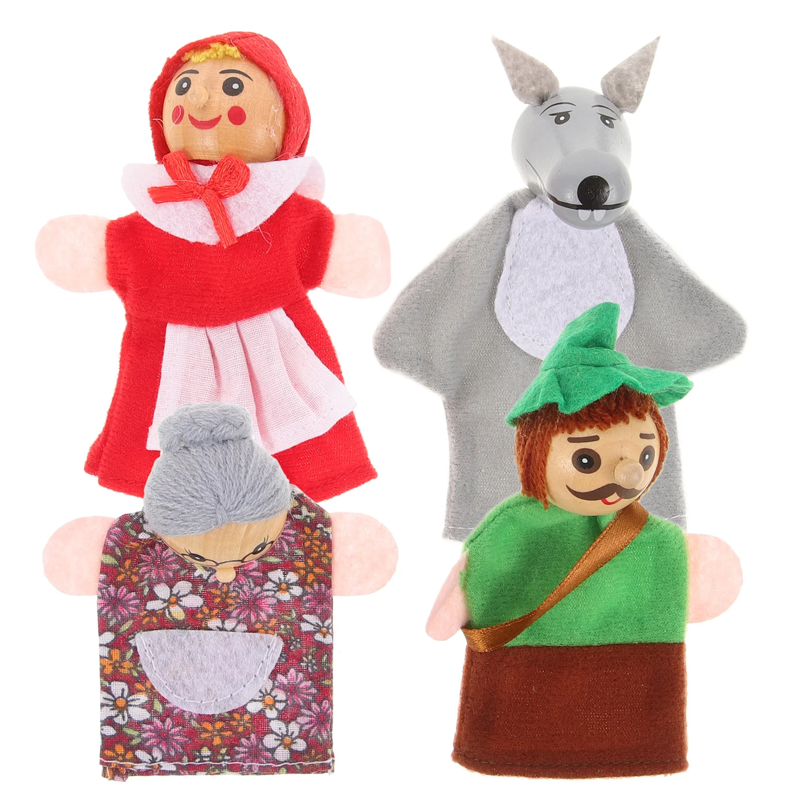 4-teiliges Geschichtenerzählpuppenspielzeug, Finger-Kinderpuppen für Kleinkinder, Stoff, Tierhand