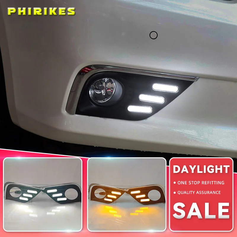 

LED Daytime Running Light Waterproof Car 12V LED DRL fog Lamp with Turn Signal style Relay For Nissan Altima Teana 2017 2018