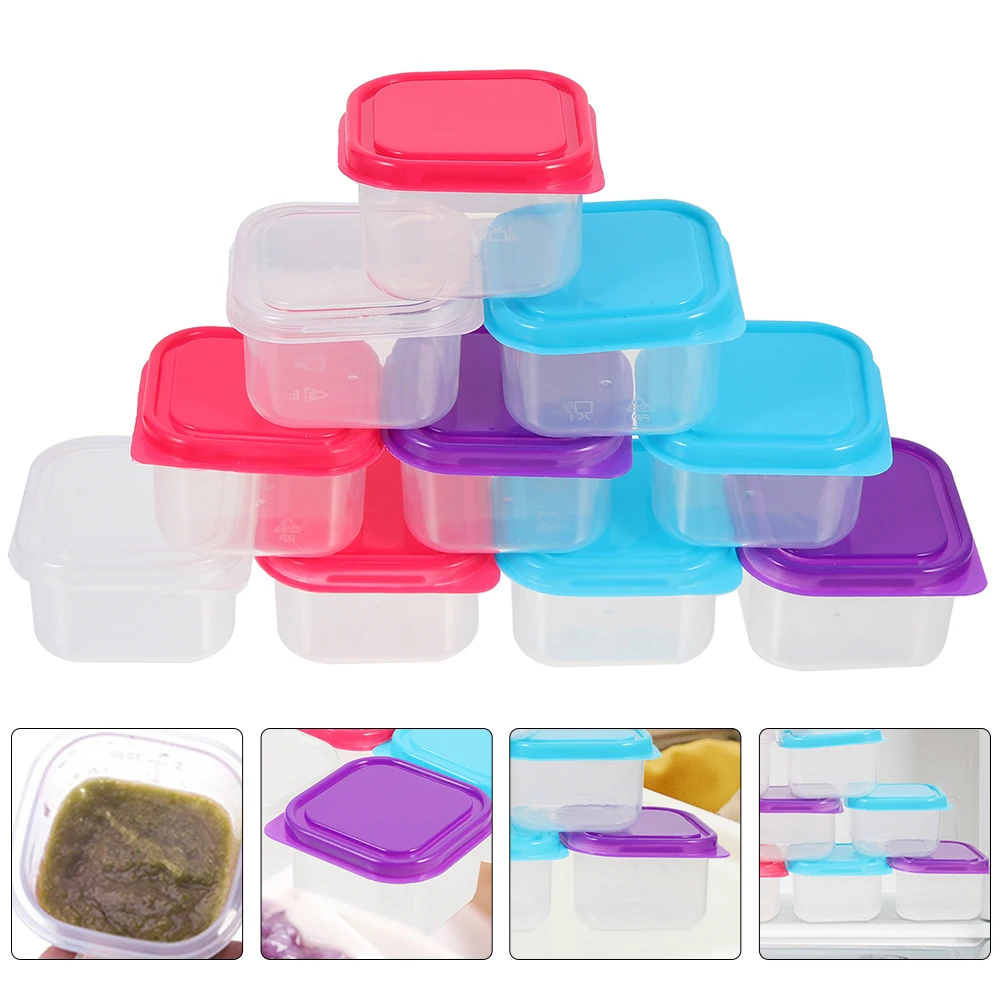 24Pcs Fresh Keeping Boxes Food Grade Plastic Reusable Freezer Containers for Food Storage Portable Lunch Containers Kitchen
