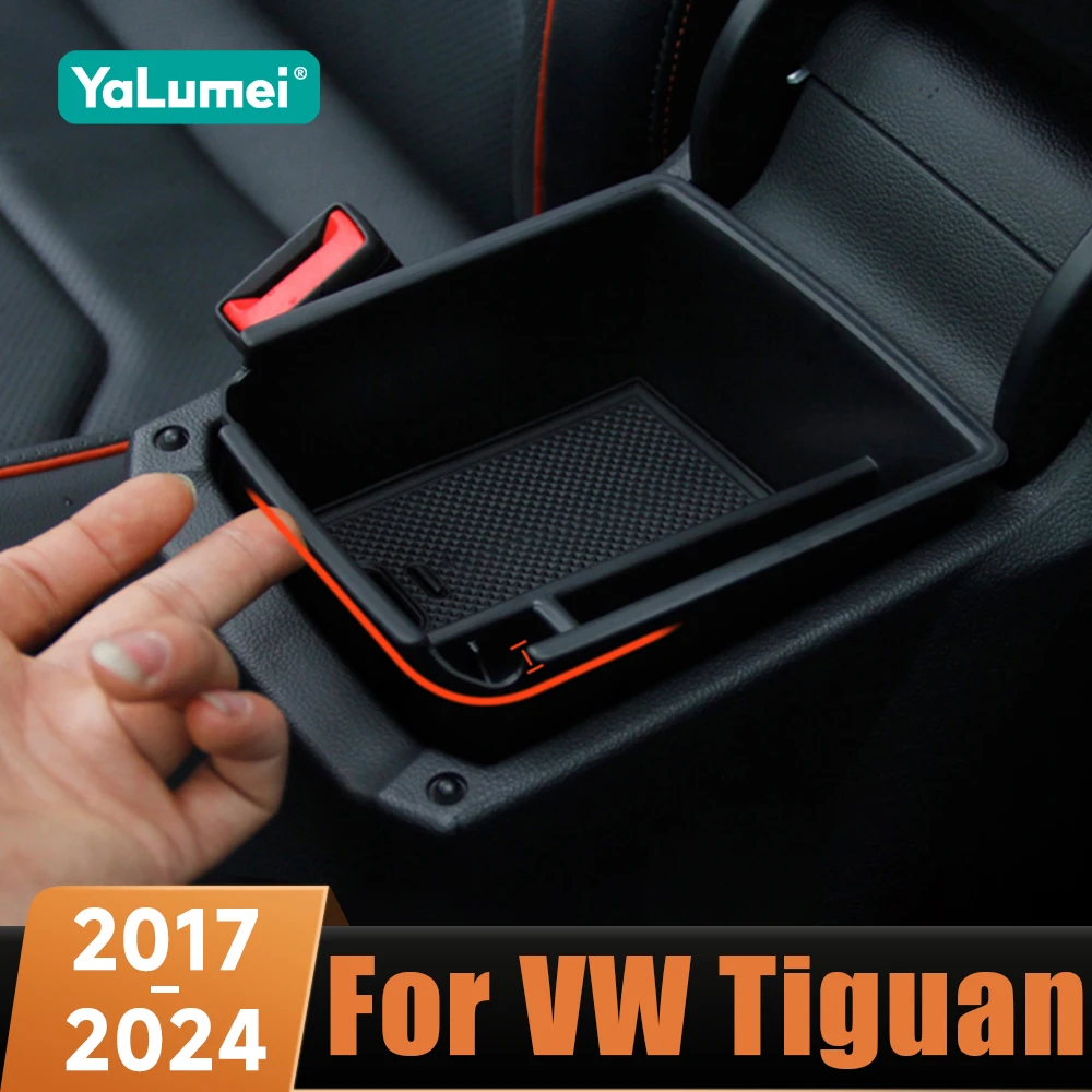 Car Armrest Center Storage Box Container Glove Organizer Case For Volkswagen VW Tiguan mk2 2017- 2021 2022 2023 2024 Accessories