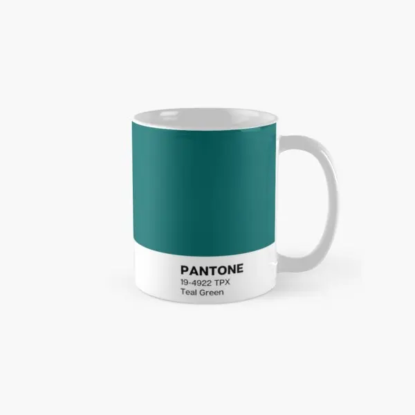 Pantone Teal Green Classic  Mug Drinkware Cup Image Simple Printed Gifts Photo Picture Design Handle Round Coffee Tea