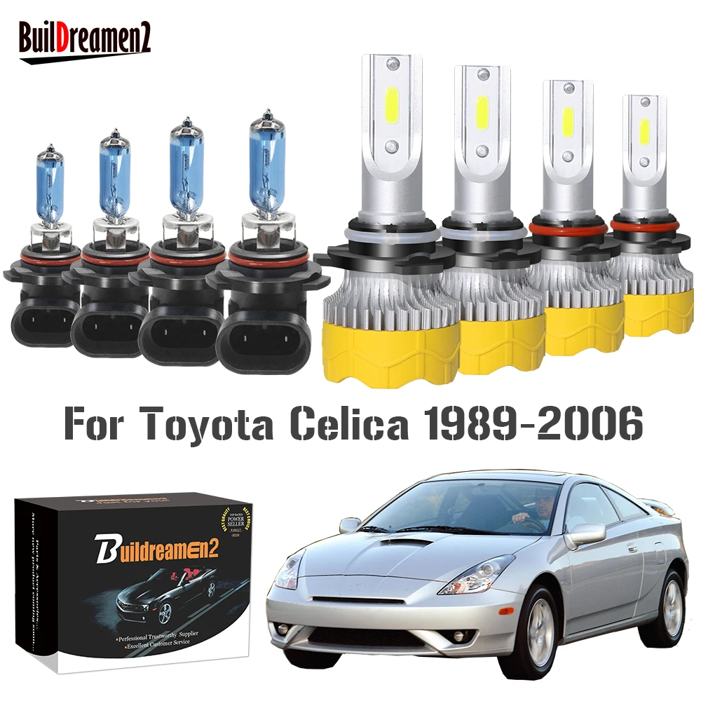 4 X Car Front Headlight High Low Beam Replacement For Toyota Celica 1989-2006 LED Halogen Bulb Head Light High Bright