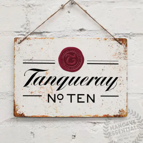 TANQUERAY No. 10 GIN Vintage Metal Wall Sign Retro Pub Bar Mancave Tonic Ten