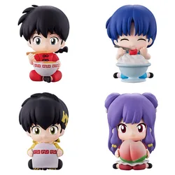 Japanese Genuine Gacha Scale Model Ranma 1/2 Sitting Position Ranma Tendou Akane Hibiki Ryoga Action Figure Toys