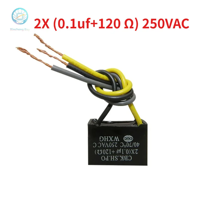 Washing machine capacitor 2X (0.1uf+120 Ω) 250VAC 0.1uf+120r three wire D2 X2
