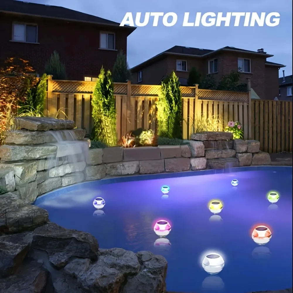 Led الشمسية العائمة مصباح حمام سباحة الكرة لوحة طاقة شمسية بالطاقة بركة الانجراف مقاوم للماء توهج تظهر RGB ضوء تغيير اللون #1