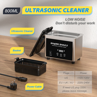 800ML Ultrasonic Bath 60W/35W Sonicator Bath 40Khz Degas for Watches Contact Lens Glasses Denture Teeth Electric Makeup Razor