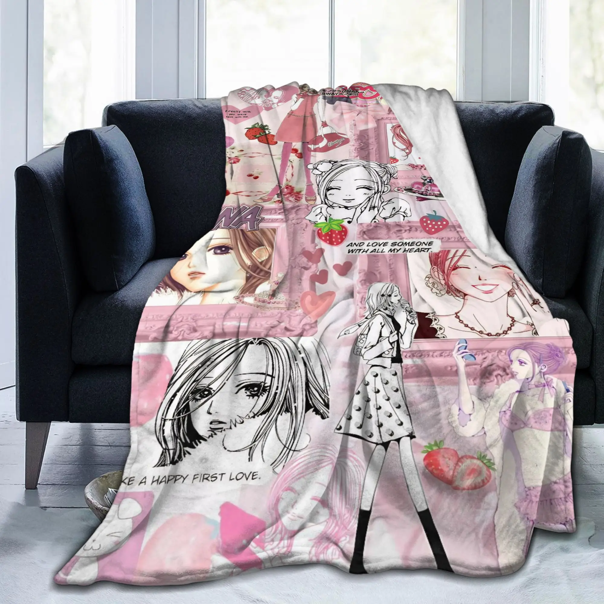 

Nana Hachi Flannel Blanket Anime Customized Throw Blanket for Bed Sofa Couch 150*125cm Rug Piece