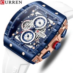 CURREN Casual Men Watches Top Brand Luxury Silicone Strap Sport Watch Men Waterproof Quartz Watch Luminious Relogio Masculino