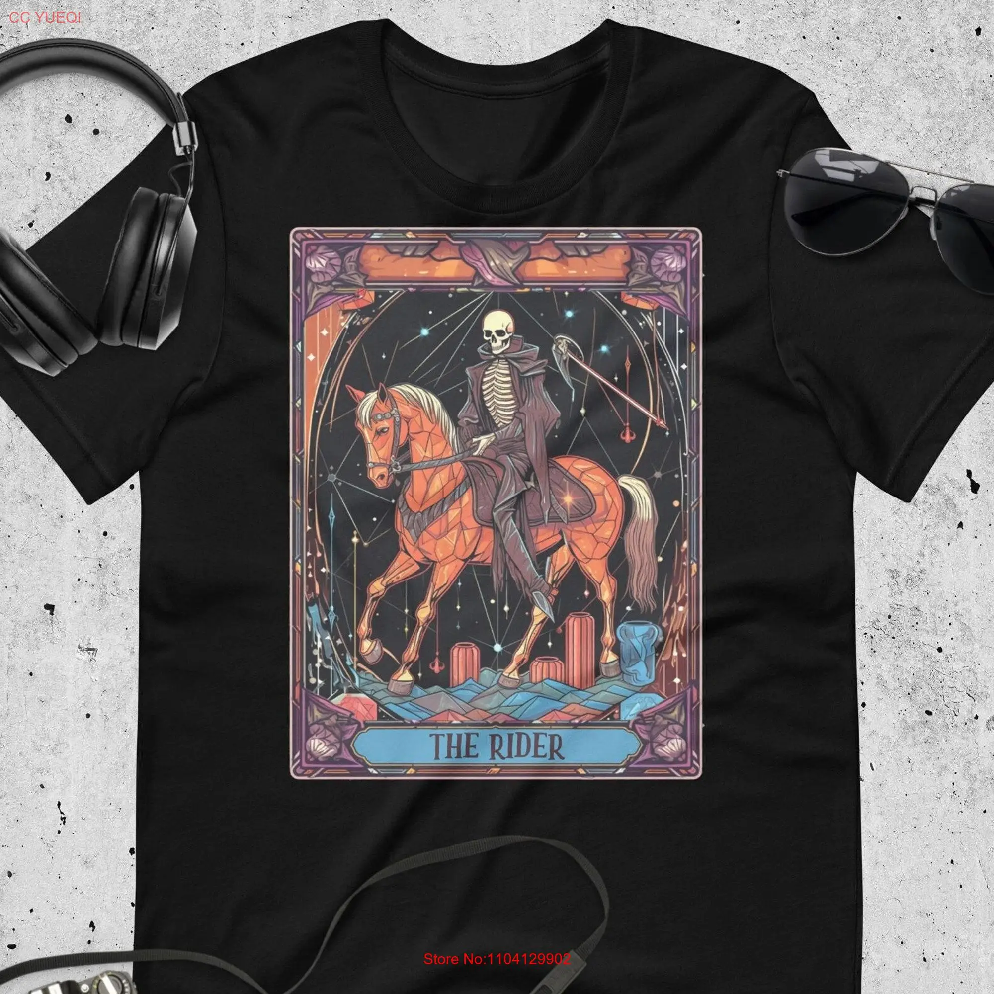 Equestrian Lover T Shirt Unique Horseback Reader Tarot Card Horse Back Riding long or short sleeves