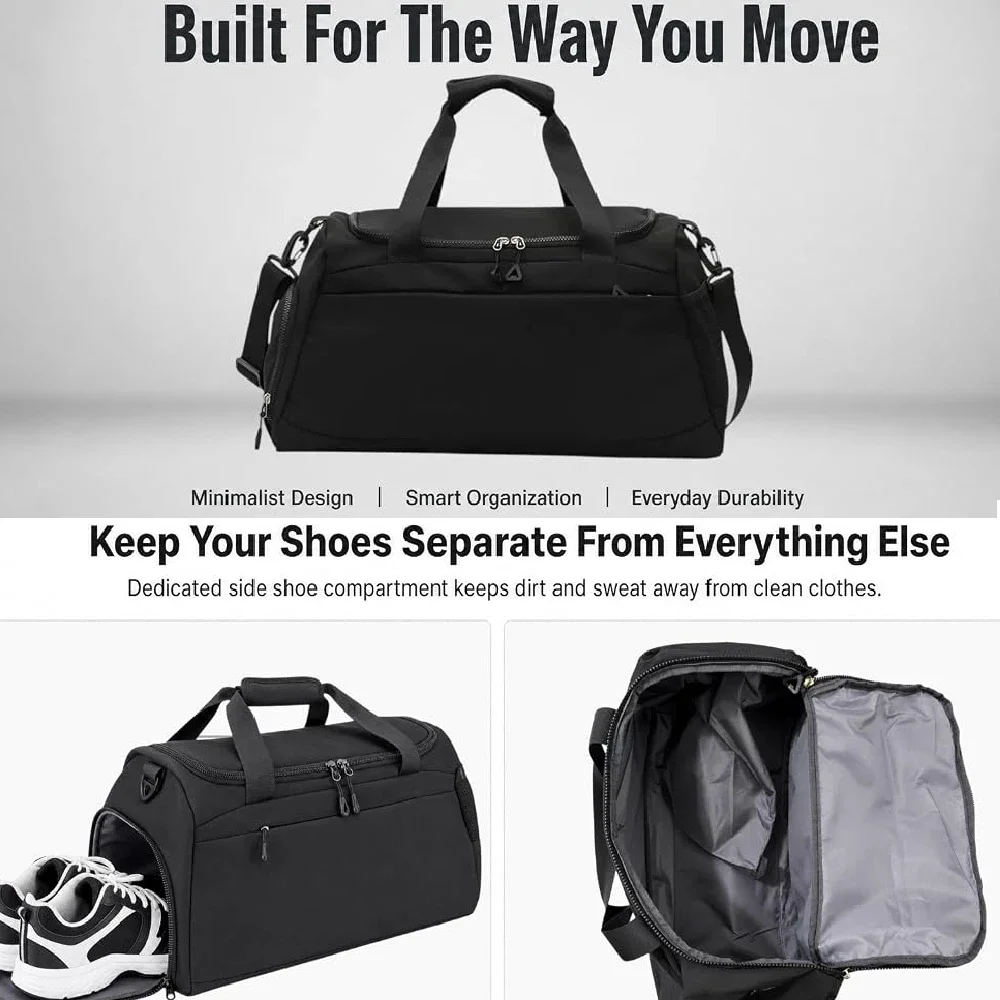 NEW Gym Bag for Men & Women with Shoe & Wet Compartment - Duffle Bag for Travel, Sports, Fitness & Workout