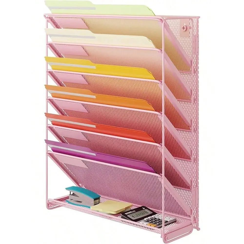 

Office StorageHanging File Organizer Vertical Wall File Organizer Wall File Holder, Mesh Magazine Rack Mail Document Organizer O