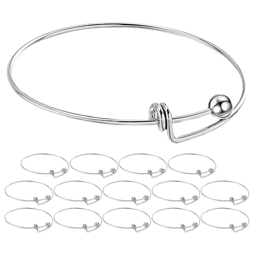 

15Pcs Stainless Steel Coil Push-Pull Bracelets Adjustable Elastic Wire Bangles DIY Jewelry Making Women Gifts Push-Pull Bracelet