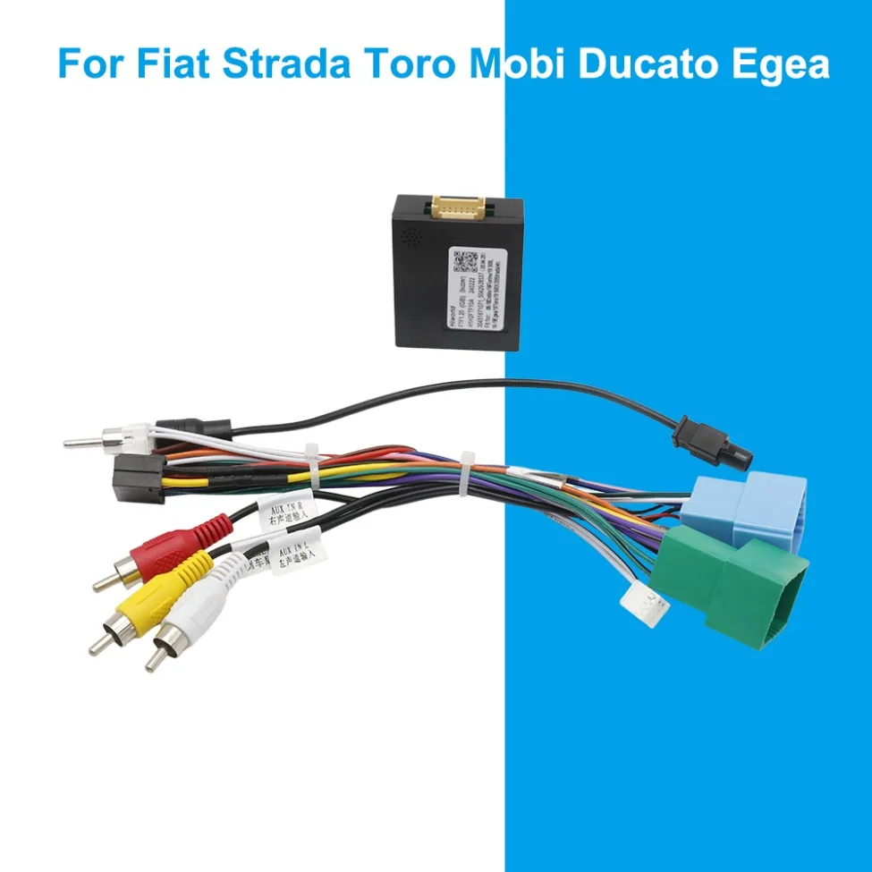 Wiring Harness CAN Bus Decoder RCA Connector Car Android Unit 16 Pin Plug Cable Adapter for Fiat Strada Toro Mobi Ducato Egea