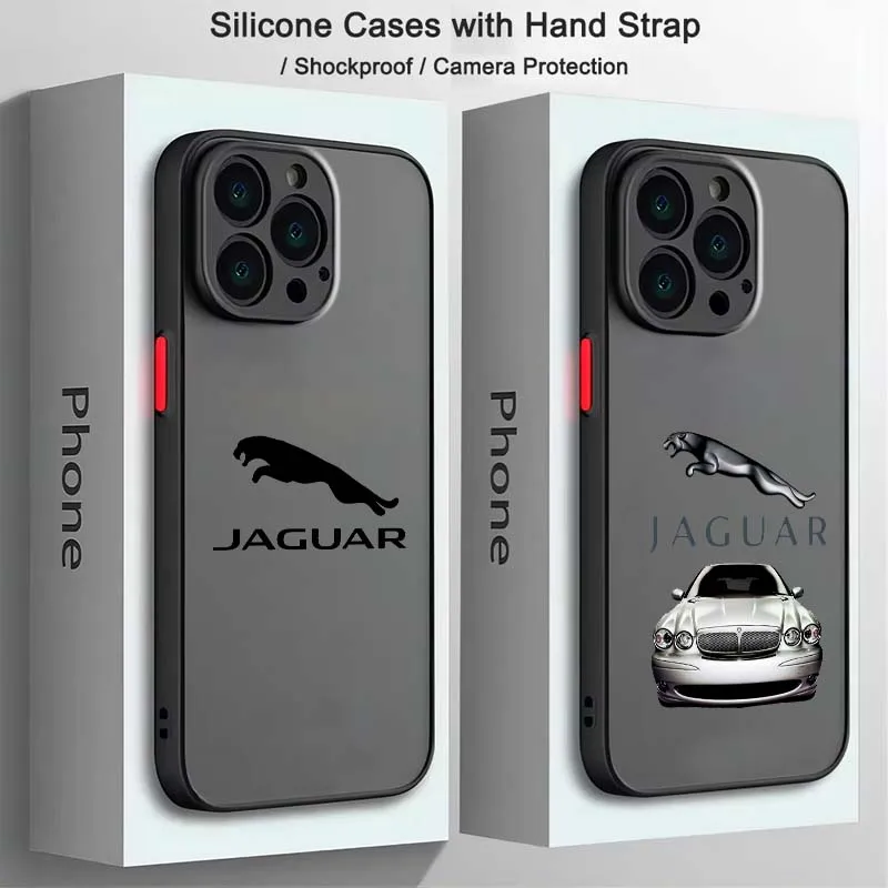 J-Jaguar Car Luxury Logo Cool For Apple iPhone 16 15 14 13 12 11 XR XS X Pro Max Plus Mini Frosted Translucent Soft Phone Case