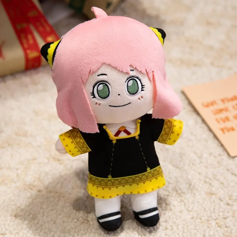 20Cm Authentic Product with Tag Spy Family Anya Forger Standing Posture Plush Fill Doll Accompanied Sleeping Doll Festival Gifts
