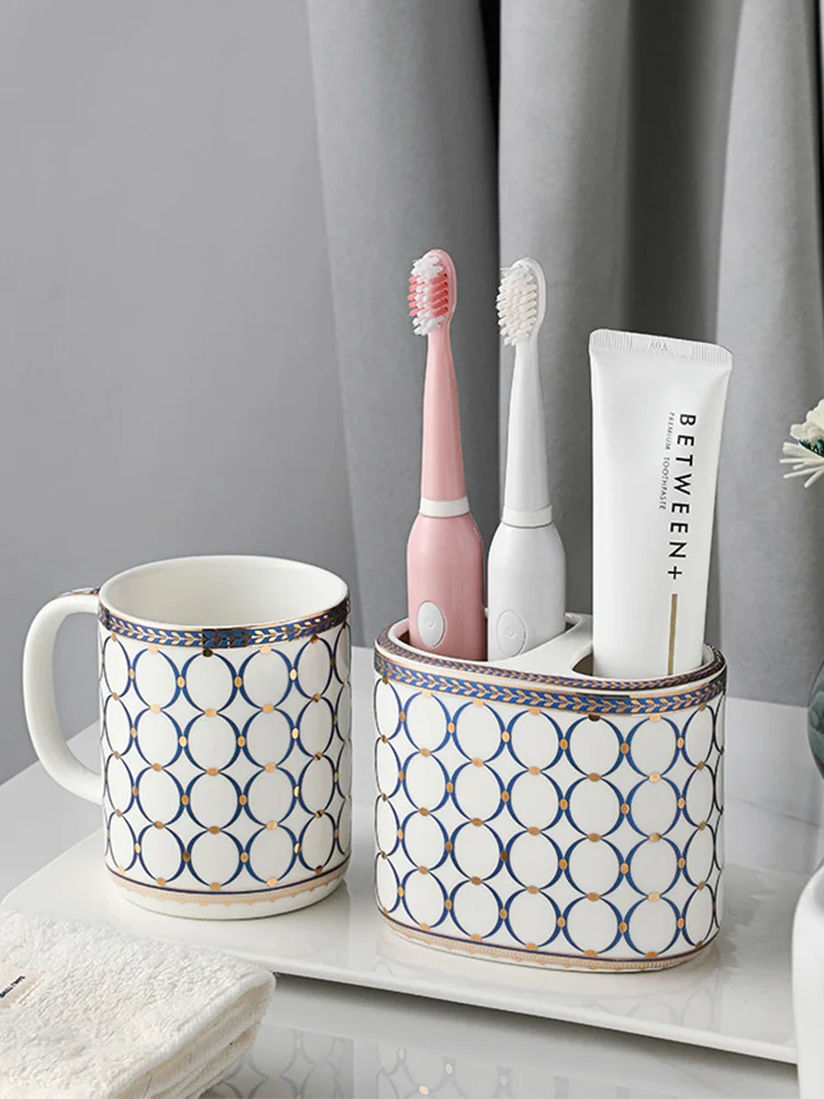 Ins Popular Nordic Bathroom Accessories Set Ceramic Toothpaste Holder Toothbrush Holder Storage Organizer для зубных щеток