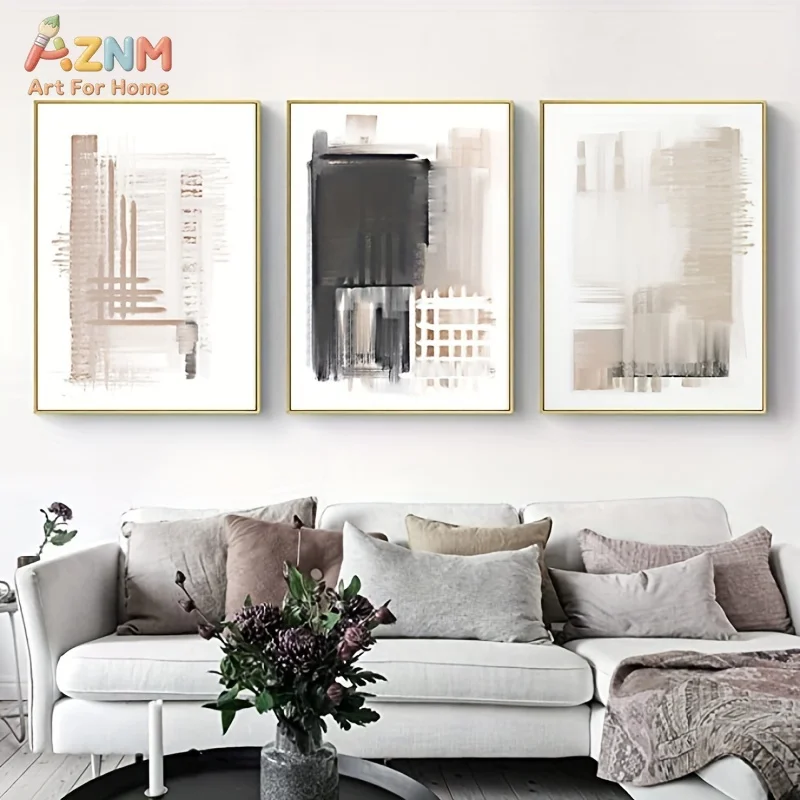 1pc/3pcs Minimalist Abstract Poster Boho Style Canvas Painting Wall Nordic Neutral Art Print Morden Picture For Home Decor