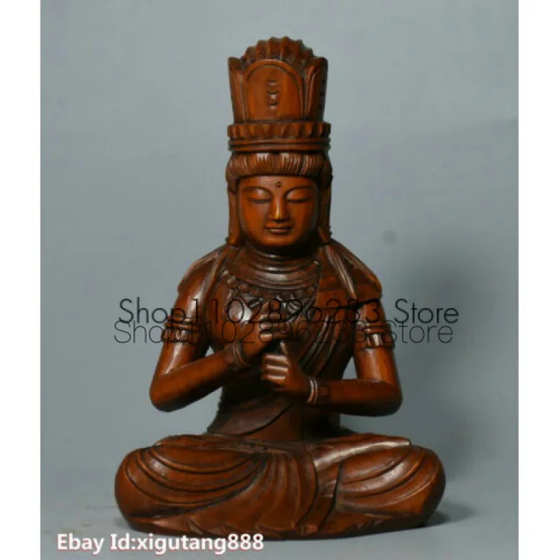 

China boxwood carvings Buddha statues amitabha shakyamun Desktop Decoration Gift