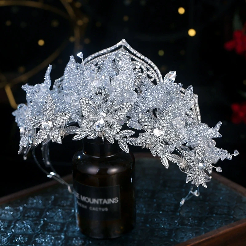 Princess Wedding Hair Crown Handmade Rhinestone Bridal Headwear Korean Japanese Style Makeup Banquet Accessory for Women