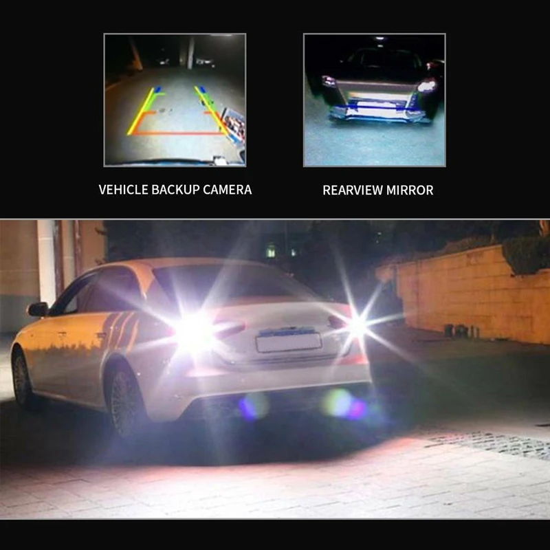 車のバックアップリバースライト用Canbus LED電球、明るい白、912、921、t15、w16w、4個