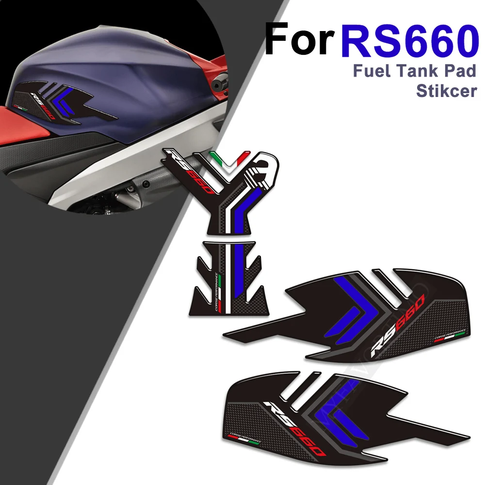 2016 2017 2018 2019 2020 2021 2022 Motorcycle For Aprilia RS660 RS 660 3D Sticker Tank Pad Fuel Oil Kit Protector Knee Decal Kit