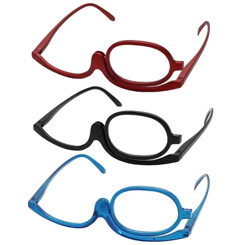 Magnifying Glasses Rotating Makeup Reading Glasses Folding Eyeglasses Cosmetic General +1.0--+4.0 Unilateral glasses