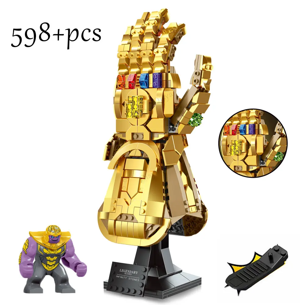 Disney Iron Man Infinity Glove Gauntlet Marvels Thanos Avengers Ironman Heroes Weapon GROOT Toy Building Block Brick Gift