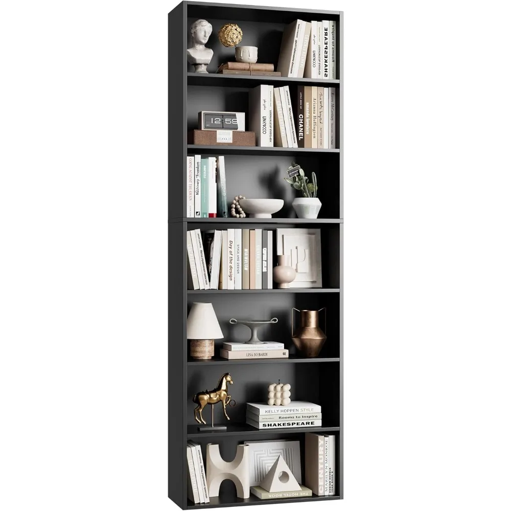 

82" Tall Bookshelf - 7-Tier Open Shelf Bookcase, Freestanding Display Storage for Home Office & Living Room