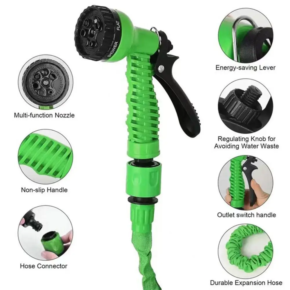 Plastic Material Expandable Magic Hose Retractable Design 7 Spraying Functions Garden Watering Hose Lightweight