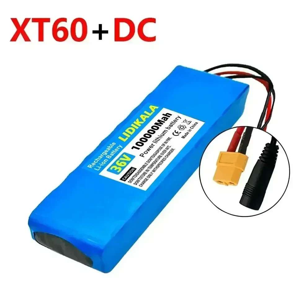 36V 100000mAh Wiederaufladbarer Lithium-Akku für Elektroroller und E-Bikes mit BMS, mehreren Anschlüssen XT60, XT30, T+DC – Detail 1