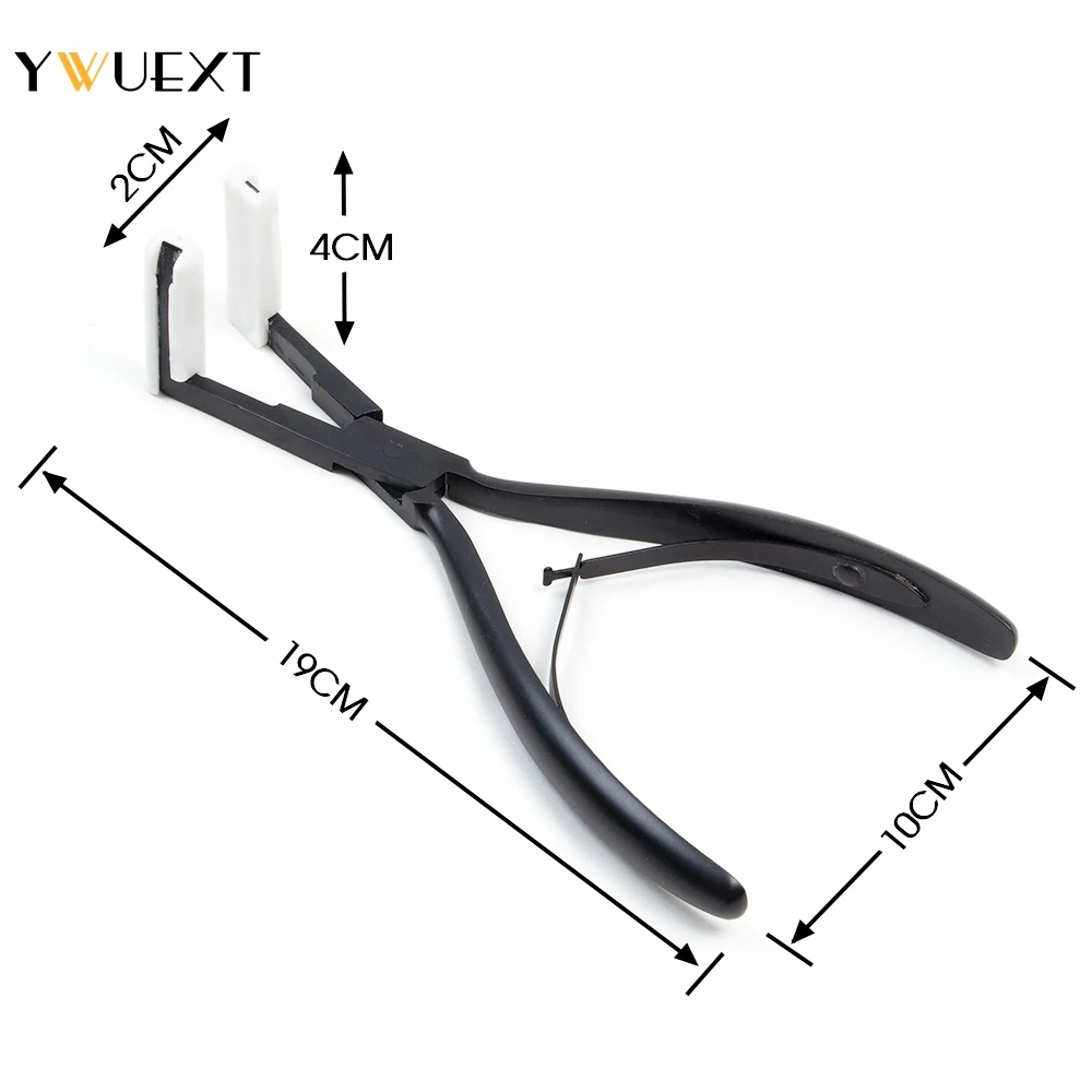 Nastro professionale nelle pinze per estensioni dei capelli Estensioni del nastro di superficie Capelli umani Pinze in acciaio inossidabile nero Strumenti per l'estensione dei capelli
