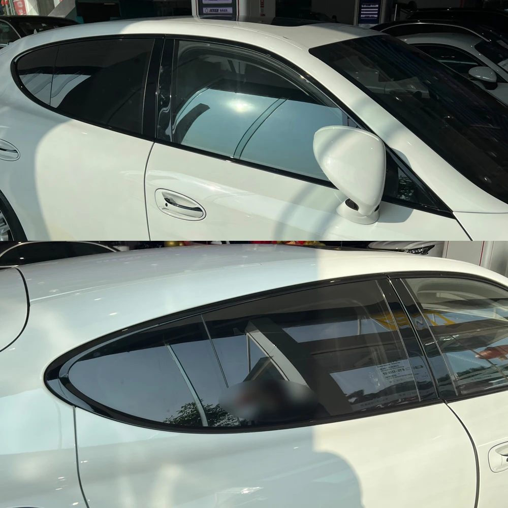 Apply to Porsche Panamera 2009-2016 Sedan Window Chrome Delete Blackout ABC Pillars Glossy Black Stickers