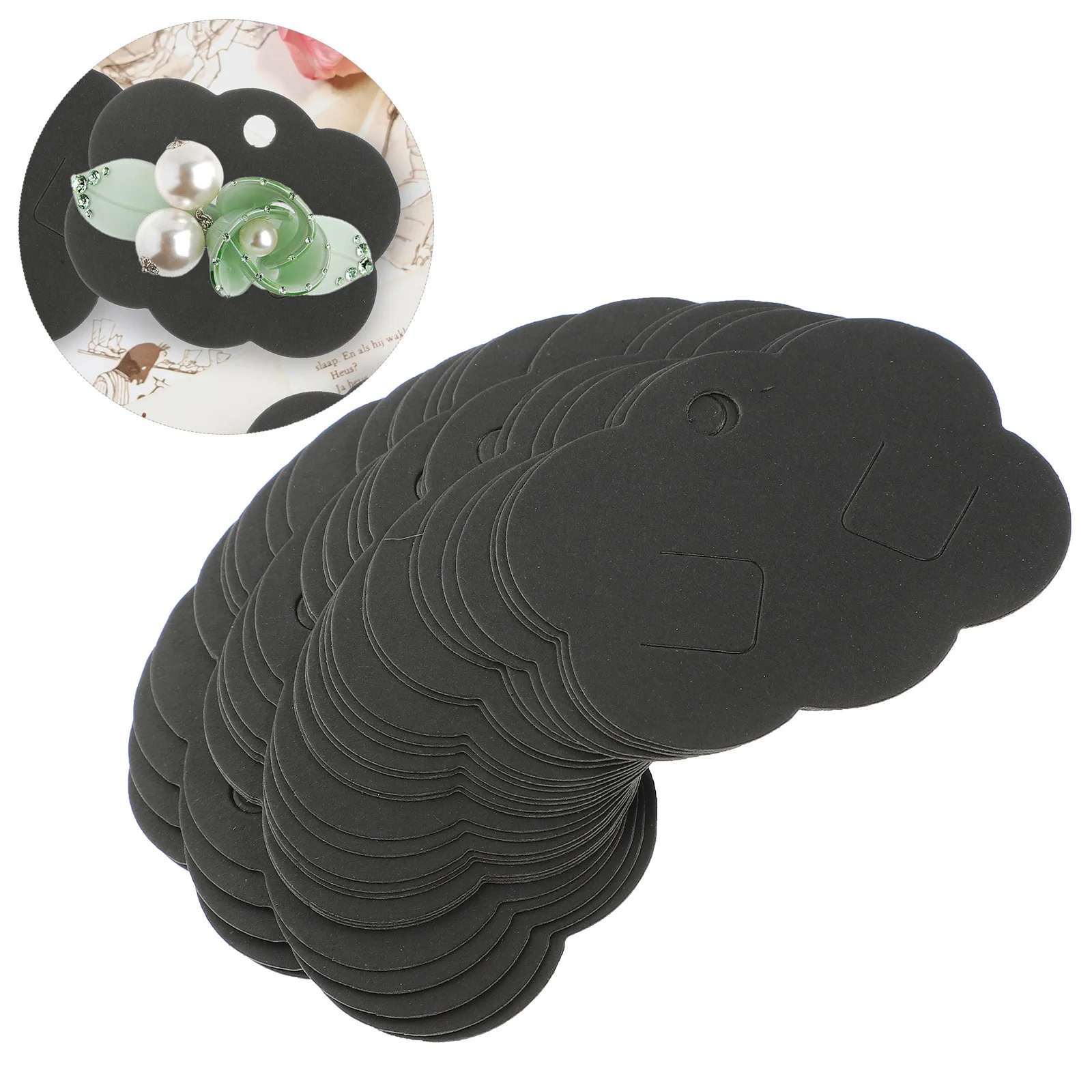 100 قطعة من بطاقات ورق الكرافت الفارغة لعرض المجوهرات حامل مشابك الشعر خفيف الوزن مع خندقين للمنزل المتجر