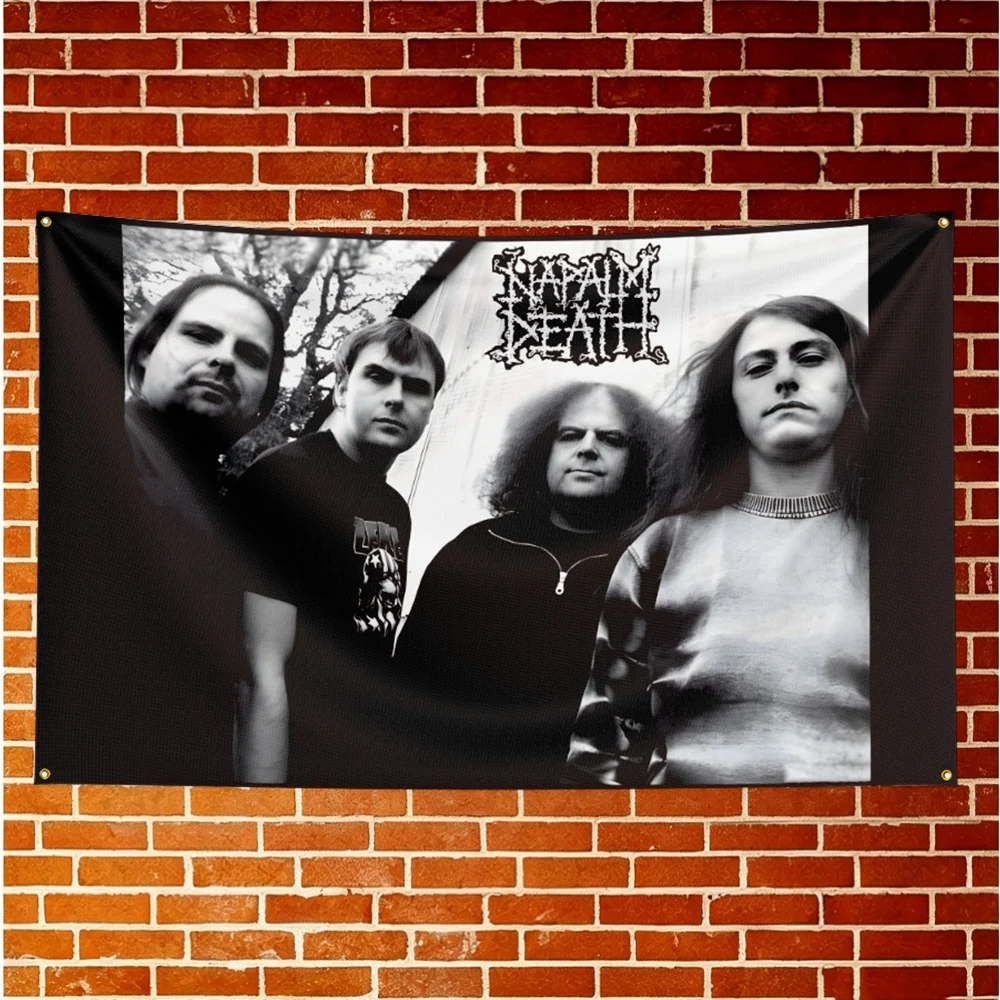 Napalm Death Music Flag Banner For Fan Cave Party Tailgate Gathering Indoor Outdoor Backyard Home Festival Ornament Supply