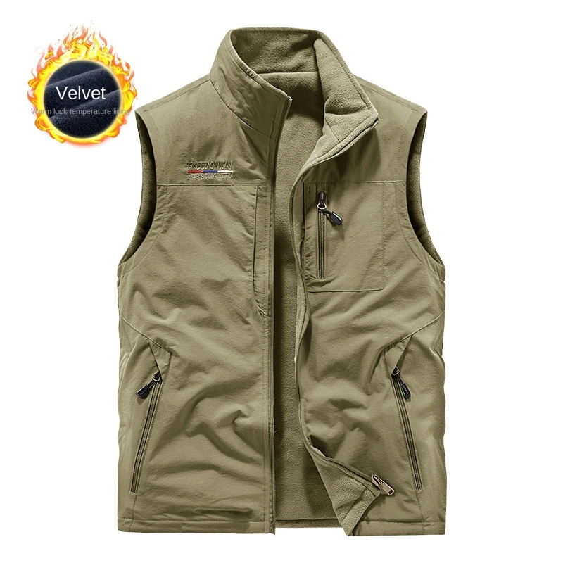 Men's Cold Jackets Multi-pocket Vest Sweater Winter Tactical Jackets Sleeveless Clothing Summer Autumn Hunting