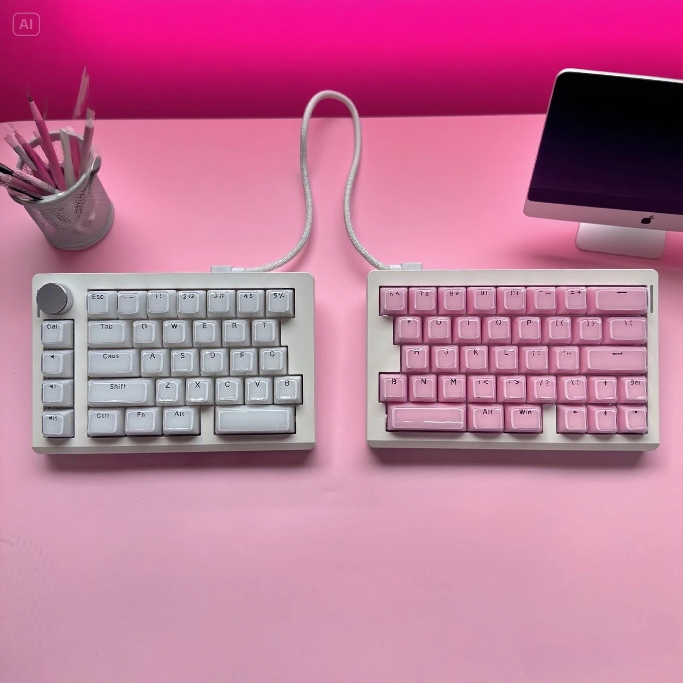 

GMK70 Split Keyboard Magnetic Bluetooth Wired 2.4G Hot Swap Keyboard Kit VIA Gasket RGB Mechanical Keyboard Gaming Accessories