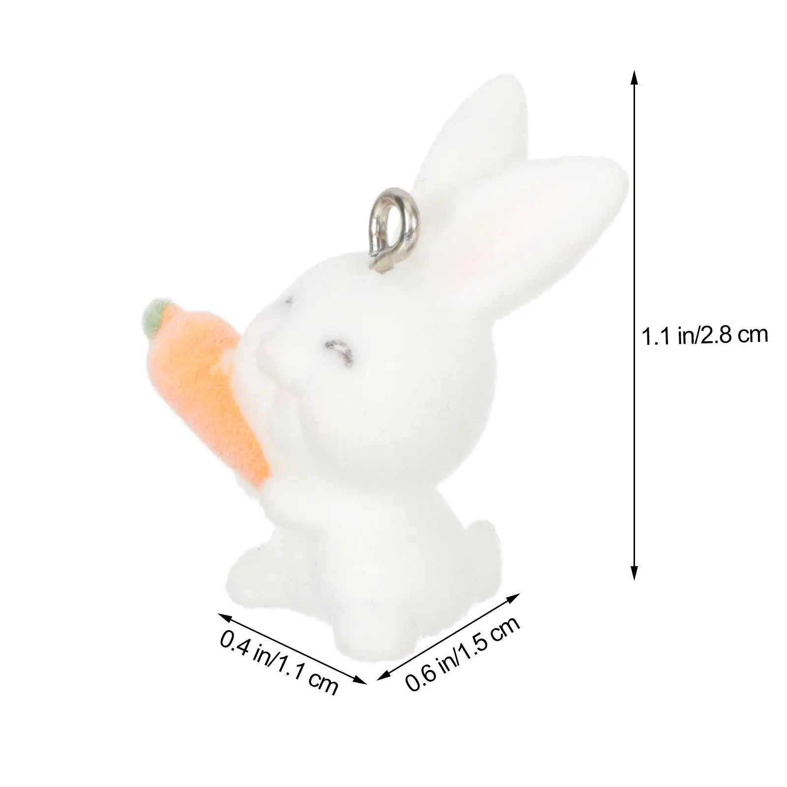 10Pcs Resin Rabbit Charm Pendant Cute Flocking Bunny Charms for Jewelry Making DIY Earrings Bracelet Necklace Craft Supplies