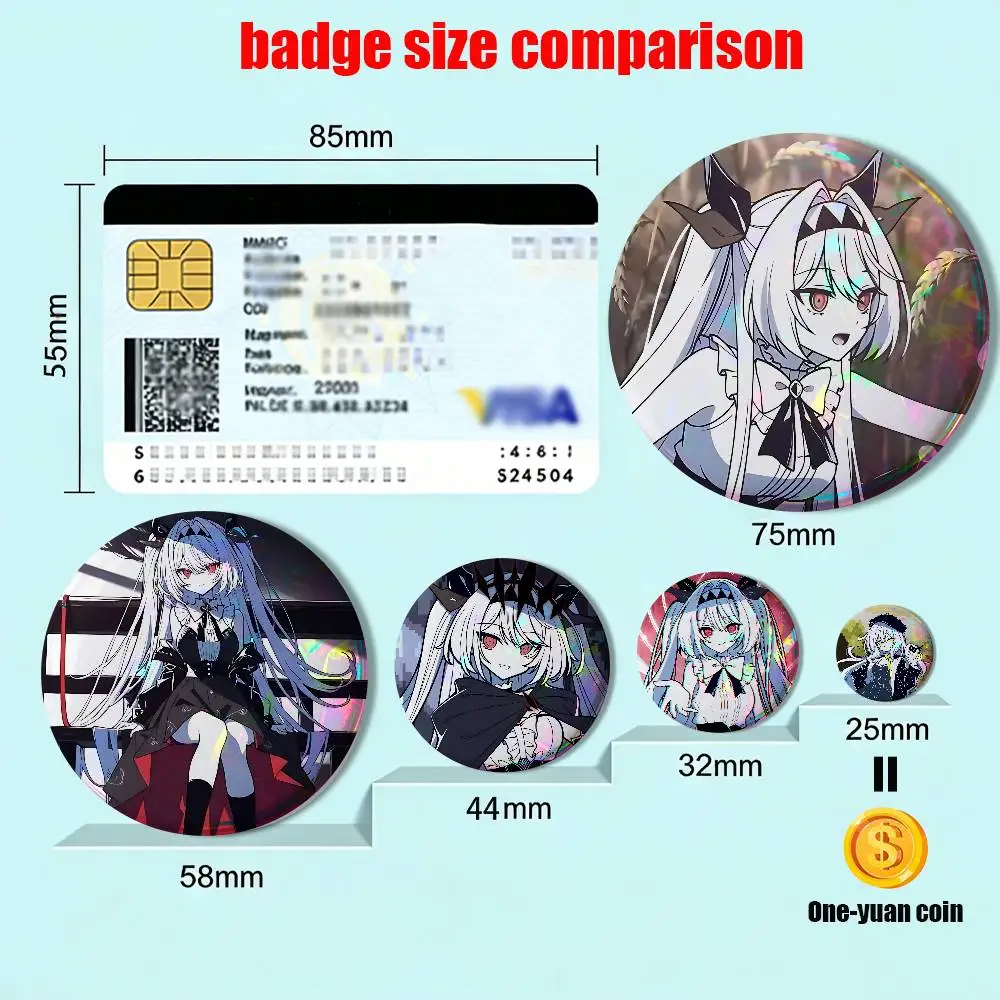 lilith The NOexistenceN of You AND Me Round Exquisite Badge Brooches Creative Pins For Clothes Hat