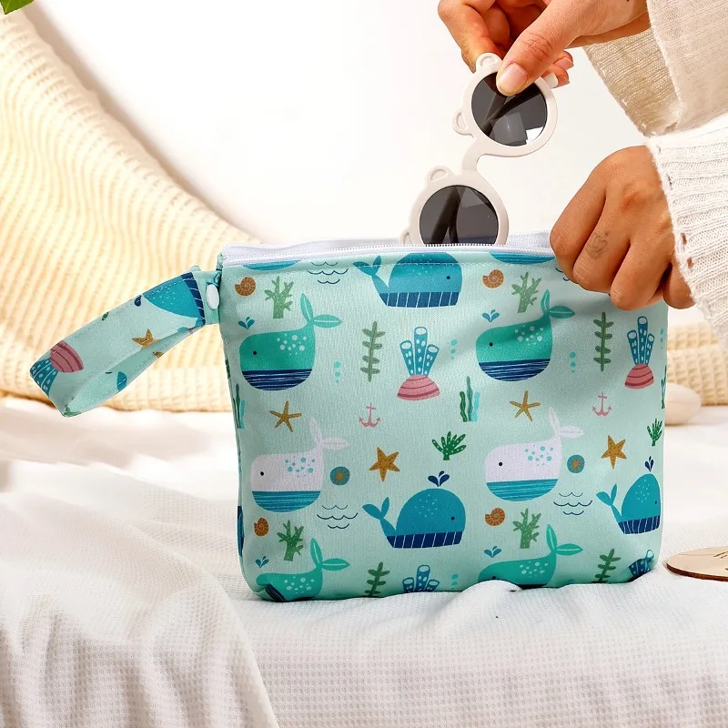 Immagine 6: Elinfant 1 borsa portaoggetti a tasca singola, con manico e cerniera, borsa asciutta e bagnata, borsa per pannolini, borsa per pannolini