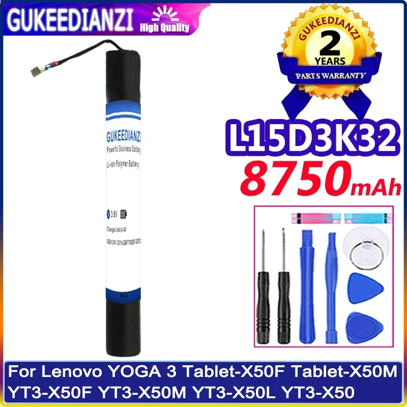 8750mAh Tablet Battery for Lenovo YOGA 3 Tablet-X50F, Tablet-X50M, YT3-X50F, YT3-X50M, YT3-X50L, YT3-X50, L15D3K32/L15C3K32