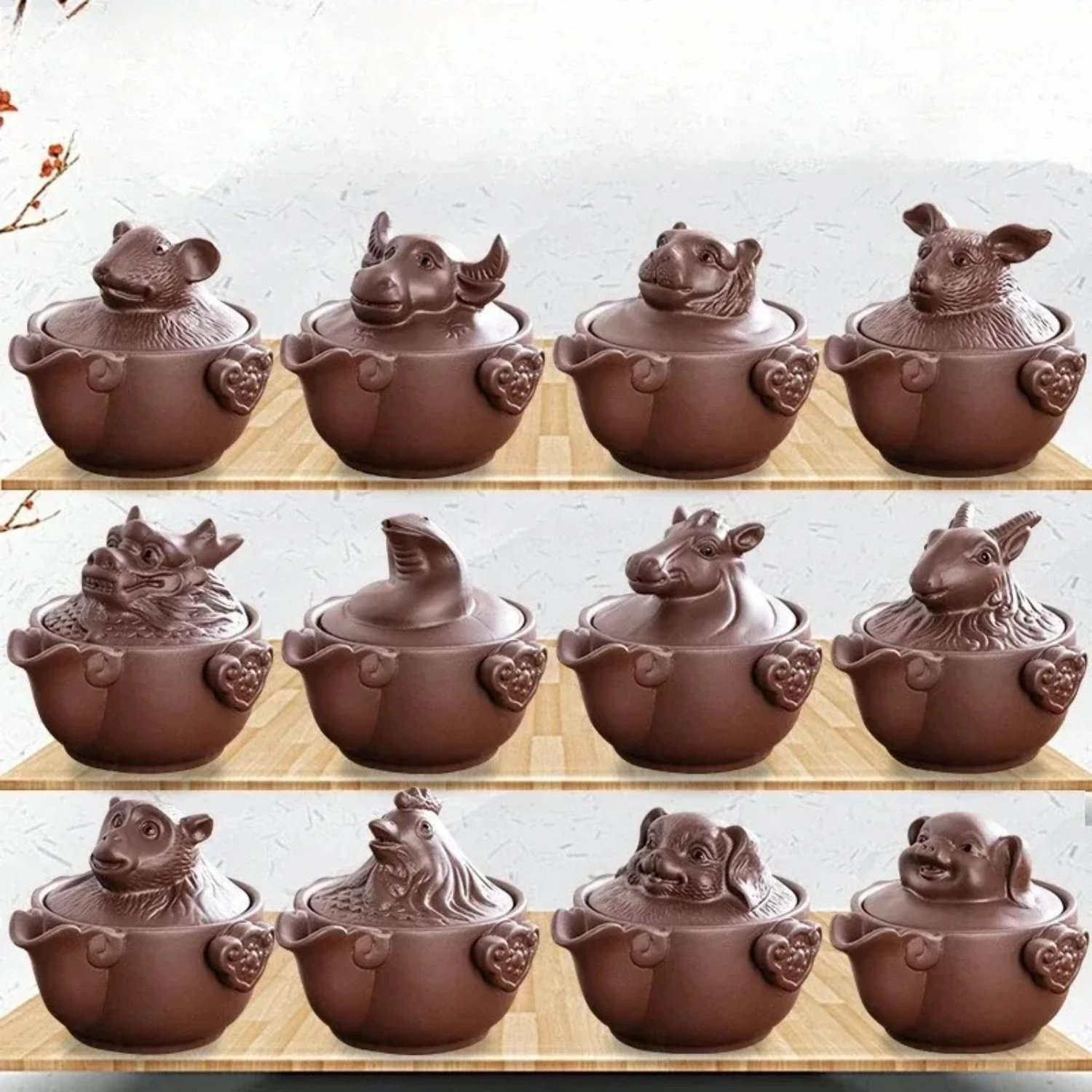 Authentic Purple Clay Pot, Original Mine, Purple Mud Handmade Master, Quick Guest Cup, Tea Pot, Tea Set, Twelve Zodiac Animals