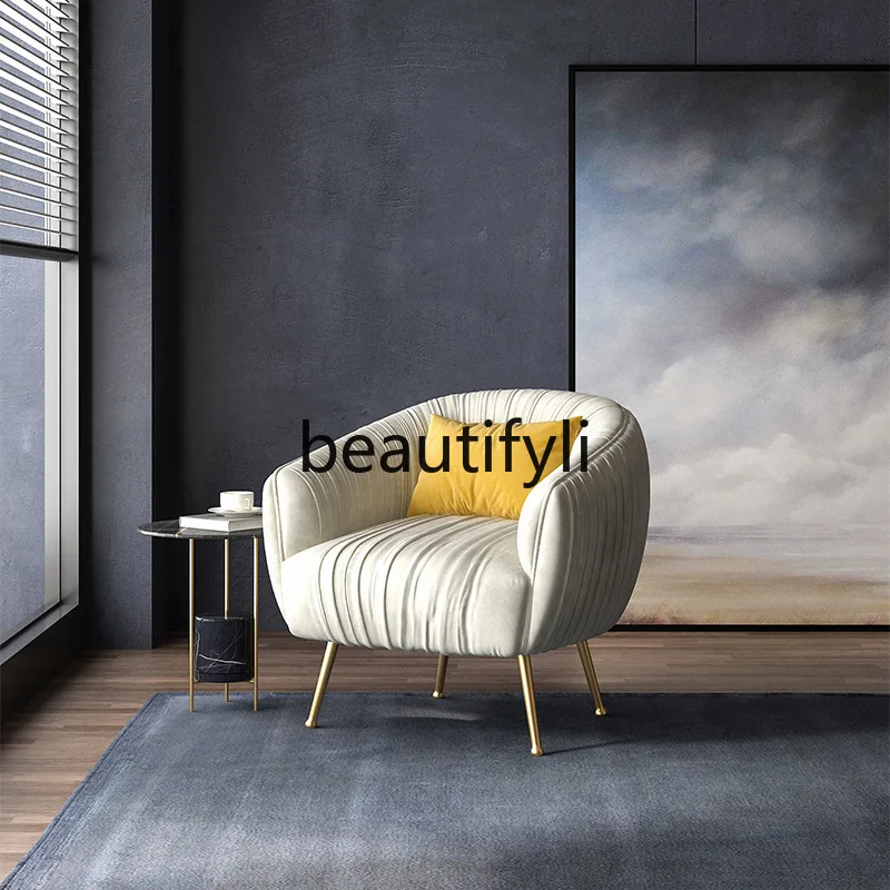 

Modern Simple American Style Casual Single Fabric Sofa Small Apartment Nordic Living Room Sofa Chair