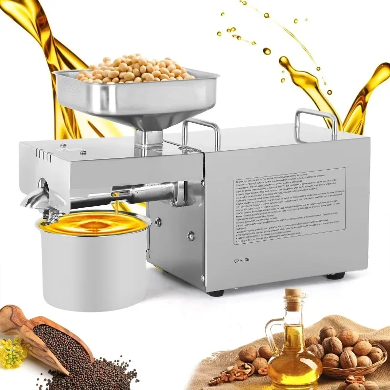 CGOLDENWALL 1200W Household Commercial Automatic Oil Press Machine Nuts Seeds Oil Presser Pressing Machine Cold Press Hot