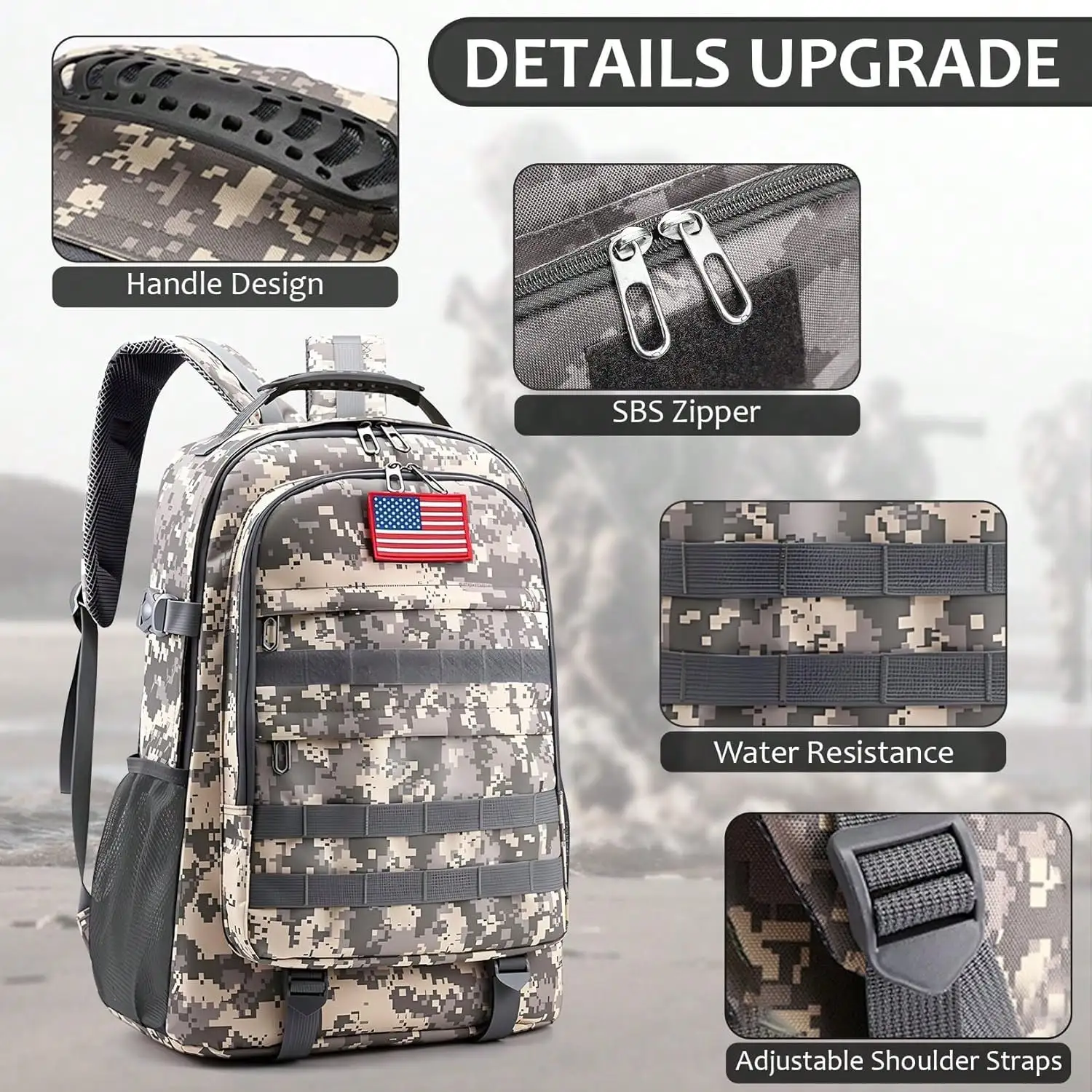 School Backpack For Boys - Camo Boys Backpack For Kids Teens Elementary Middle School - 18″ Camouflage Bookbag With Usb Charging Port & Key-Chain