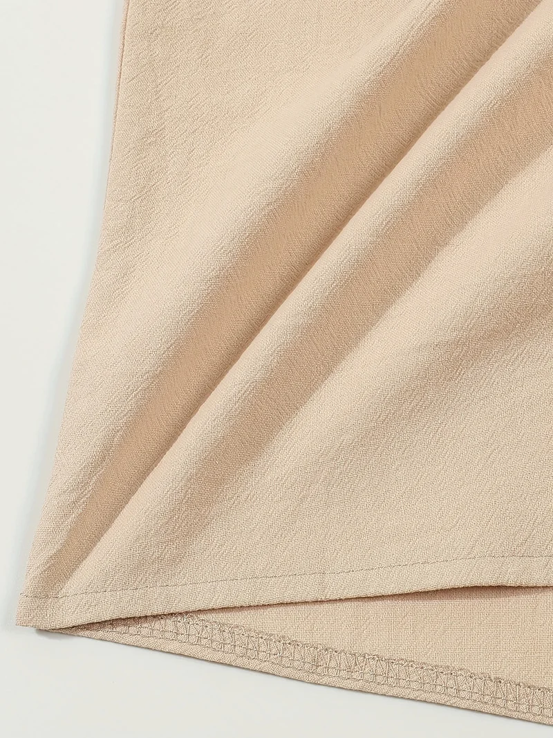Men Spring Autumn Solid Color Linen Cardigan Lapel Collar Long Sleeve Shirt S6d3d8b98fc684e7eb02696aece938f6aa