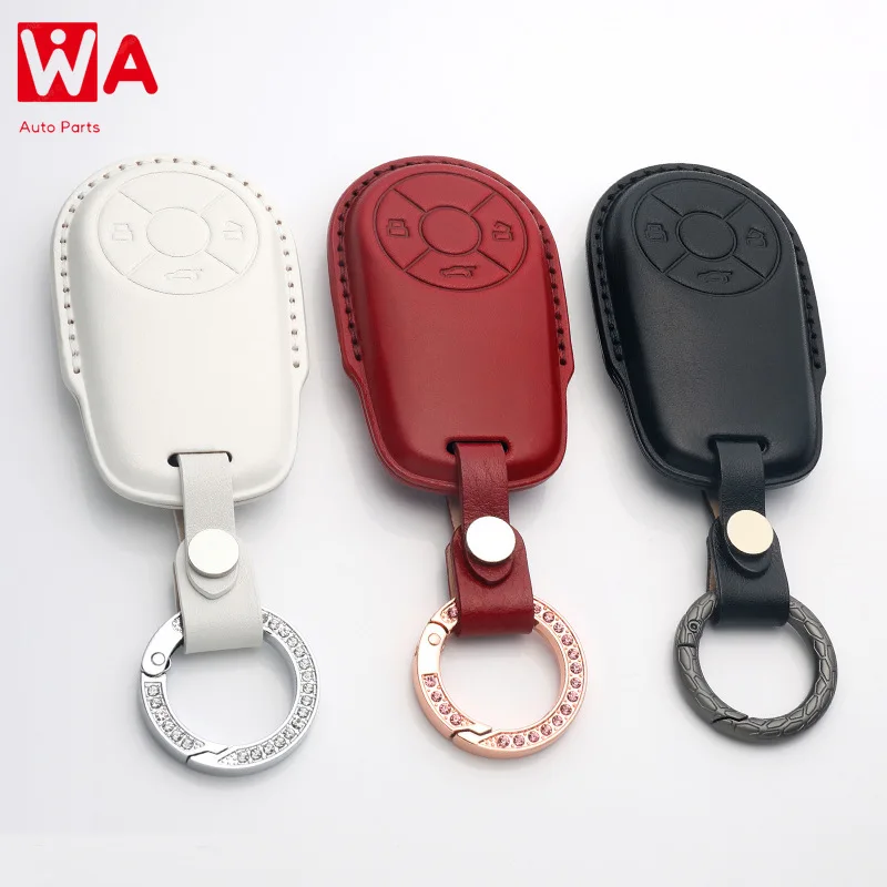 

Car Key Case Cover Fob Holder For Great Wall Haval Big Dog Euler H6 M6 ORA Good Cat White Cat Genuine Leather Keyring Shell