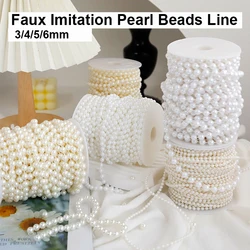 5M/lot 3/4/5/6mm Craft Faux Imitation Pearl Beads Line Chain For DIY Wedding Party Decor Jewelry Findings Craft Accessories
