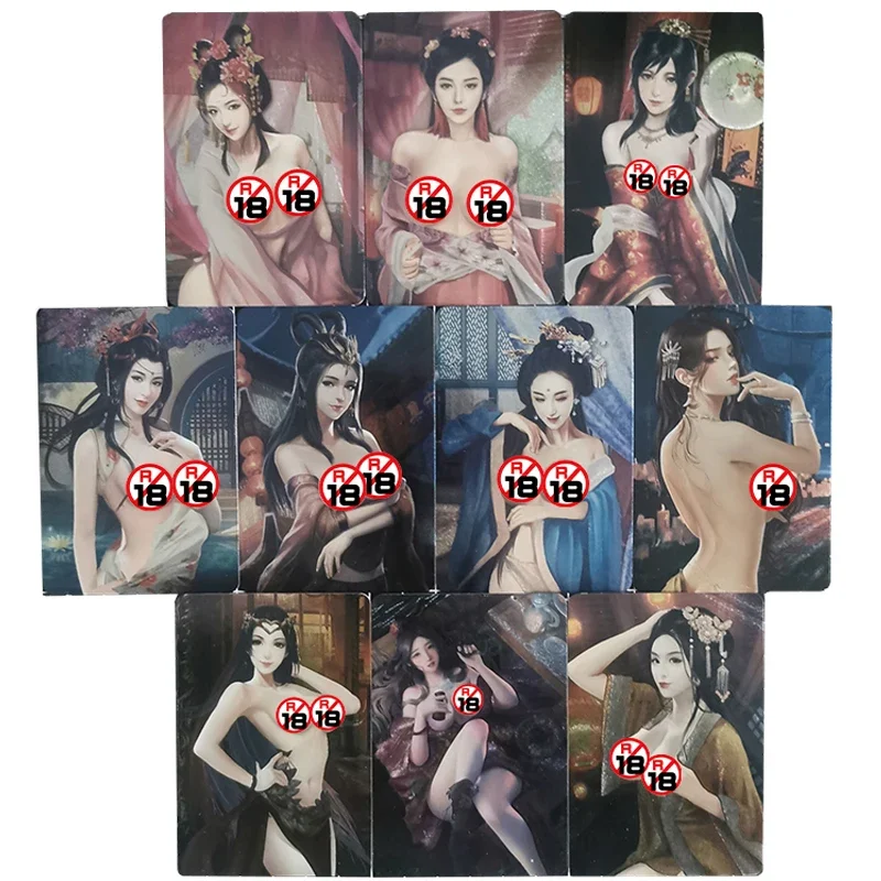 

10Pcs/set Sexy Anime Girl Cards Beautiful Wife in Ancient Times MILF Yumeiren Tangwan Chenyun Game Collection Cards Toy