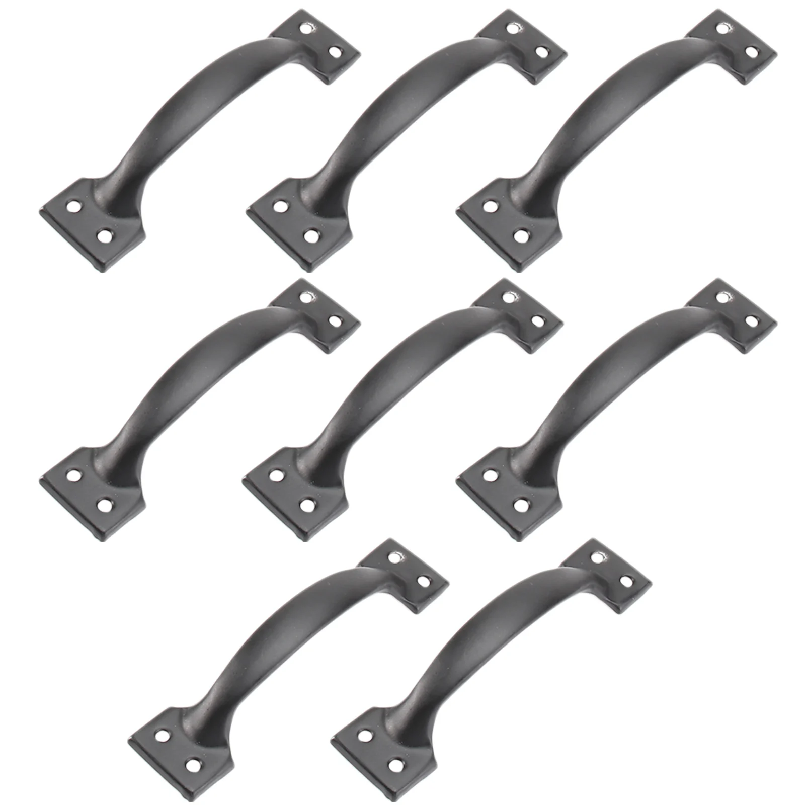 

8pc 6 Inch Black Door Arch Design Iron Cabinet Pull Modern Wardrobe Drawer Handle Simple Furniture Hardware Pull Handle